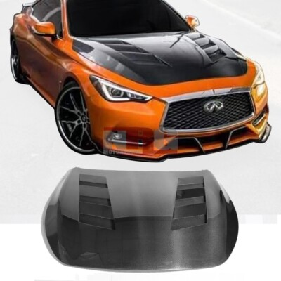#ad For 2016 2022 Infiniti Q60 coupe 2door TS style vented Carbon Fiber Hood $995.00