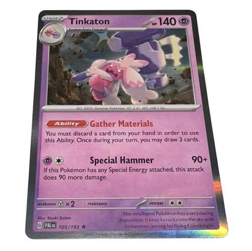 Pokemon - Tinkaton 105/193 - Holo Rare - Paldea Evolved - NM - Buy 3 Get 2 Free