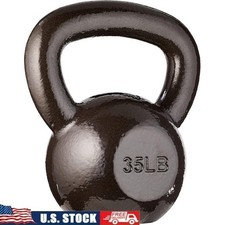 35lb Cast Iron Kettlebell Strength Training Solid Grip Resistance Exercise New