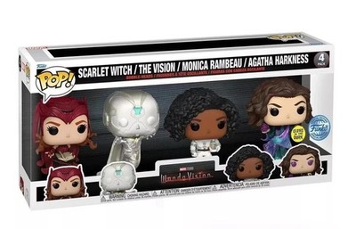 Funko Pop Marvel Wanda Vision 4 Pack Scarlet Witch Monica Agatha Glow SE Set