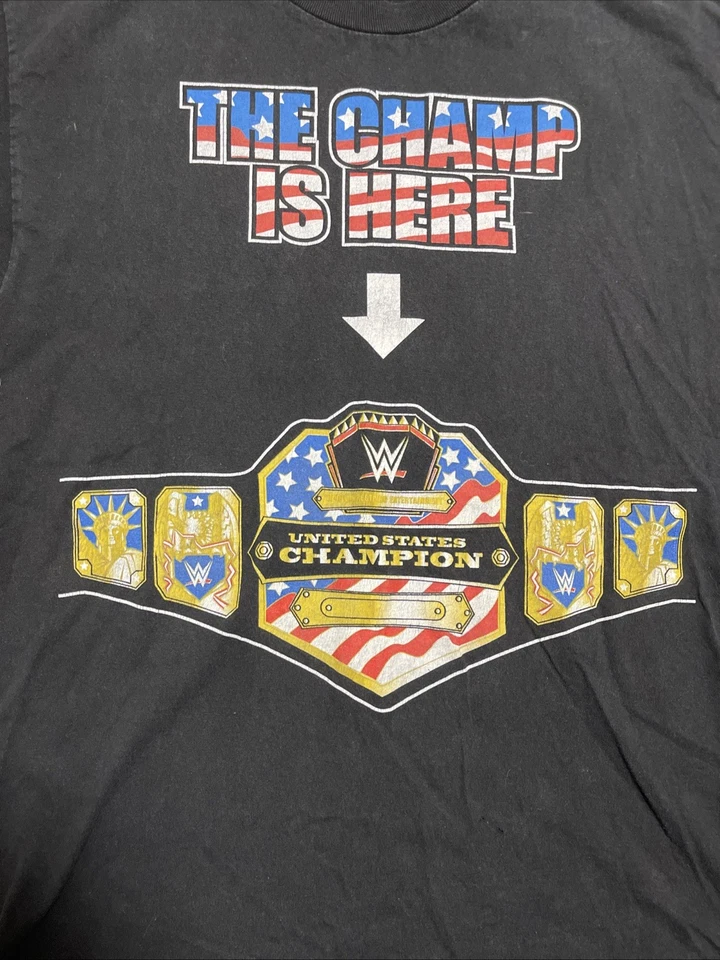 Vintage WWE John Cena T-Shirt Men’s Large The Champ Is Here United States Title - Image 3 of 4
