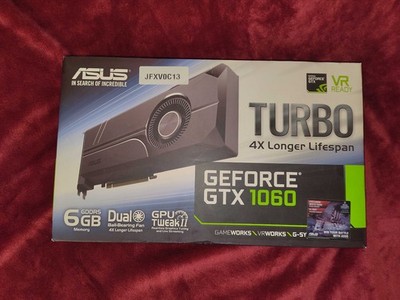 Asus Turbo GEFORCE GTX 1060 6GB GDDR5 (TURBO-GTX1060-6G 192Bits) Grafikkarte