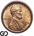 1910-S Lincoln Cent Wheat Penny, WOW, Red Brown, Superb Gem BU++ RB