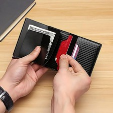 Mens RFID Block Slim Wallet Credit Card ID Holder Minimalist Front Pocket Wallet