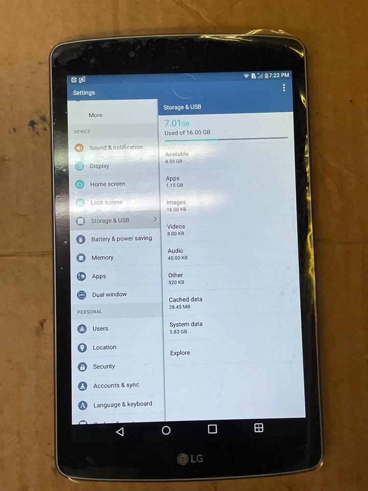 LG G Pad F 8.0 v495 Tablet -16GB (WiFi + Cellular) AT&T Unlocked/reset - Image 2 of 4