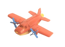 Vintage Turbo Prop Bruder Toy Whistle Plastic Airplane Orange, Yellow & Blue 4x4