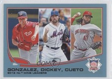 2013 Topps League Leaders Wal-Mart Blue Gio Gonzalez RA Dickey Johnny Cueto 00ah