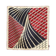 Silk Twill Square Scarf 25" Minimalist Rhombus Grid Two-Tone Double-Sided Print