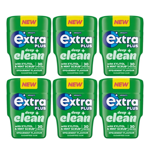 Wrigley's Extra Spearmint Deep Clean Chewing Gum 6 X 30 Piece Tubs BBE: 10/11/26