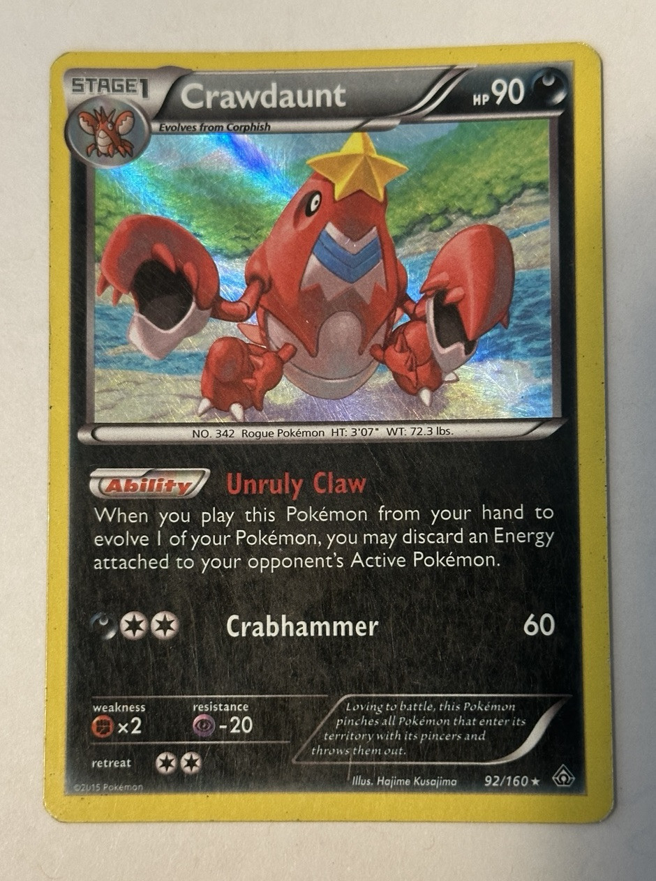 Pokemon Crawdaunt 92/160 XY Primal Clash Holo LP