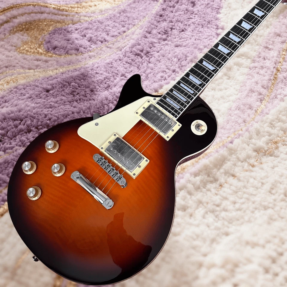 Guitarra Eléctrica Estándar Les Paul para Zurdos Anillo Negro Marrón Blanco Golpeador Foto 2 de 4