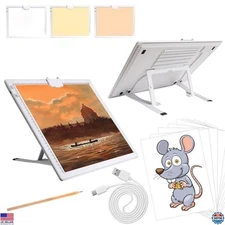 A3 Light Pad, 3 Color Modes, 6 Brightness Levels, Rechargeable LED Tracing Board