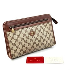 Borsa pochette vintage Gucci zip pochette borsetta modello GG PVC pelle autentica