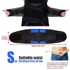 Lumbar Support Back Brace Double Pull Adjustable Waist Belt Plus Size S-6XL