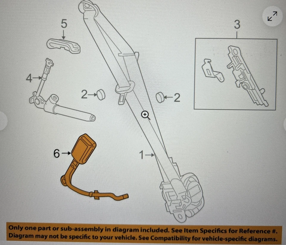 Original GM 2010-14 Cadillac CTS L/H conductor frt hebilla de cinturón de seguridad 19259319 Foto 2 de 3