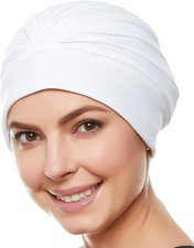 Swim Caps for Women Swimming Turban Polyester Latex Lined Pleated for Ladies