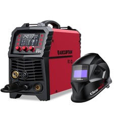 Saldatrice ARCCAPTAIN MIG MAG 200A e casco di saldatura oscuramento automatico DE