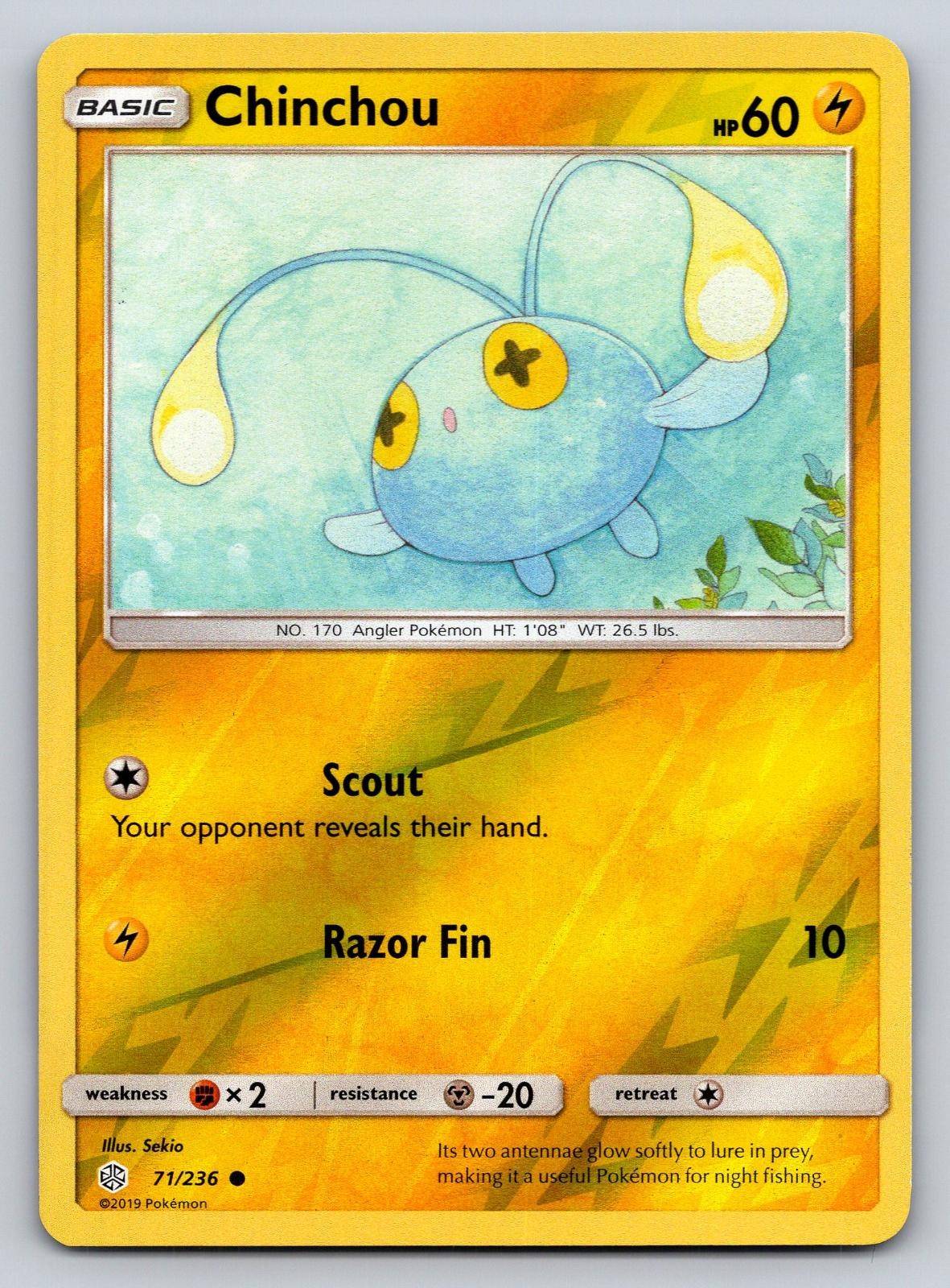 Chinchou 71/236 Common Cosmic Eclipse Pokemon Reverse Holo Near Mint