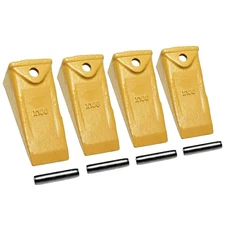 X156 Bucket Teeth/Tooth Short Dirt Teeth with P156 Roll Pins - 4 Pack