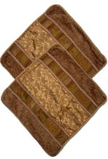  NWOT Set of 2, Dual Sided Pillow Covers Boho Brown  Floral Design Zip 20"x20"