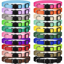 20 Pack Puppy Collars for Small Puppies Litter Safety Buckle Soft Nylon Whelp...