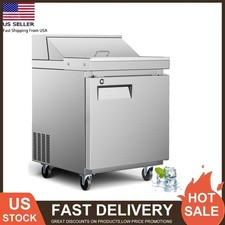 28" Condiment Countertop Refrigerated Salad Prep Station w/Stainless Steel Cover