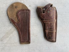 2 Vintage Holsters - No Maker- Unknown what fits - Name written on back of one