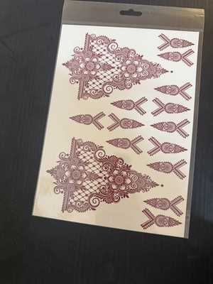 Henna Tattoo Aufkleber Frauen Hand, Finger, Rücken Blumenmuster