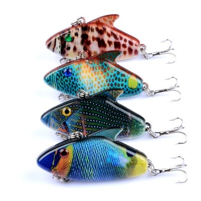 4pcs 5.5cm Vib Hard Vibration Crankbait Fishing Lure Lifelike Wobbler Artificial