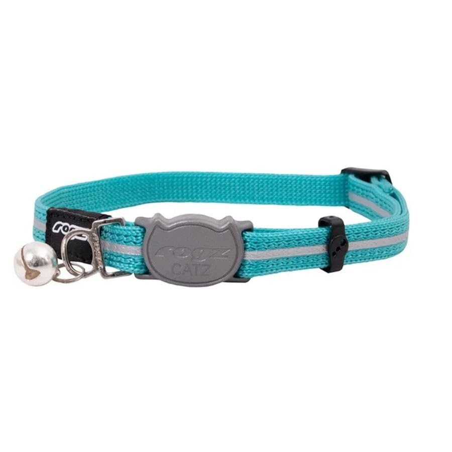 Collier anti-étranglement Safeloc Alleycat bleu sarcelle réglable taille S