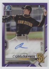 2021 Bowman Chrome Prospect Purple Refractor 194/250 Jagger Haynes Auto 02d2