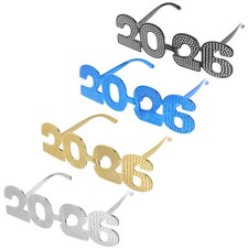 4 Pcs Graduation Photo Booth Props 2026 New Year Happy Eyeglasses