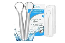 2-Pack 304 Stainless Steel Tongue Scrapers   Professional Tongue Cleaner