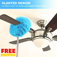Stainless Steel Extendable Ceiling Fan Dust Brush Long Handle Cleaning Tool