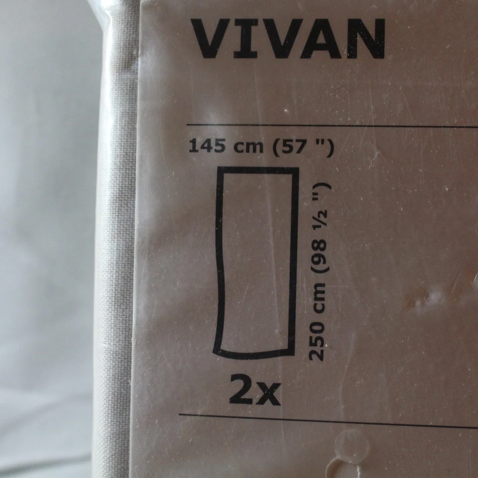 2 Juegos (4 en total) IKEA Vivan Beige Par Cortinas Paneles Ventana 57x98 (NUEVO) Foto 2 de 4