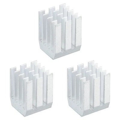 3x Kühlkörper 9x9x12mm Alu mit blau Klebefolie weiß - Bild 1 von 4
