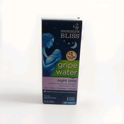 Mommy s Bliss Night Time Gripe Water 1 Month  4 fl oz 120 ml Alcohol- 10/26 #410
