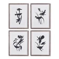 Modern Bird and Branch Artwork - Transitional Wall Art Set of 4