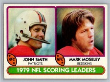 1980 Topps #334 1979 Scoring Leaders - John Smith / Mark Moseley