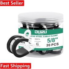 Heavy-Duty 5/8 Inch Rubber Coated Cable Clamps - 20 Piece Kit for Versatile Use