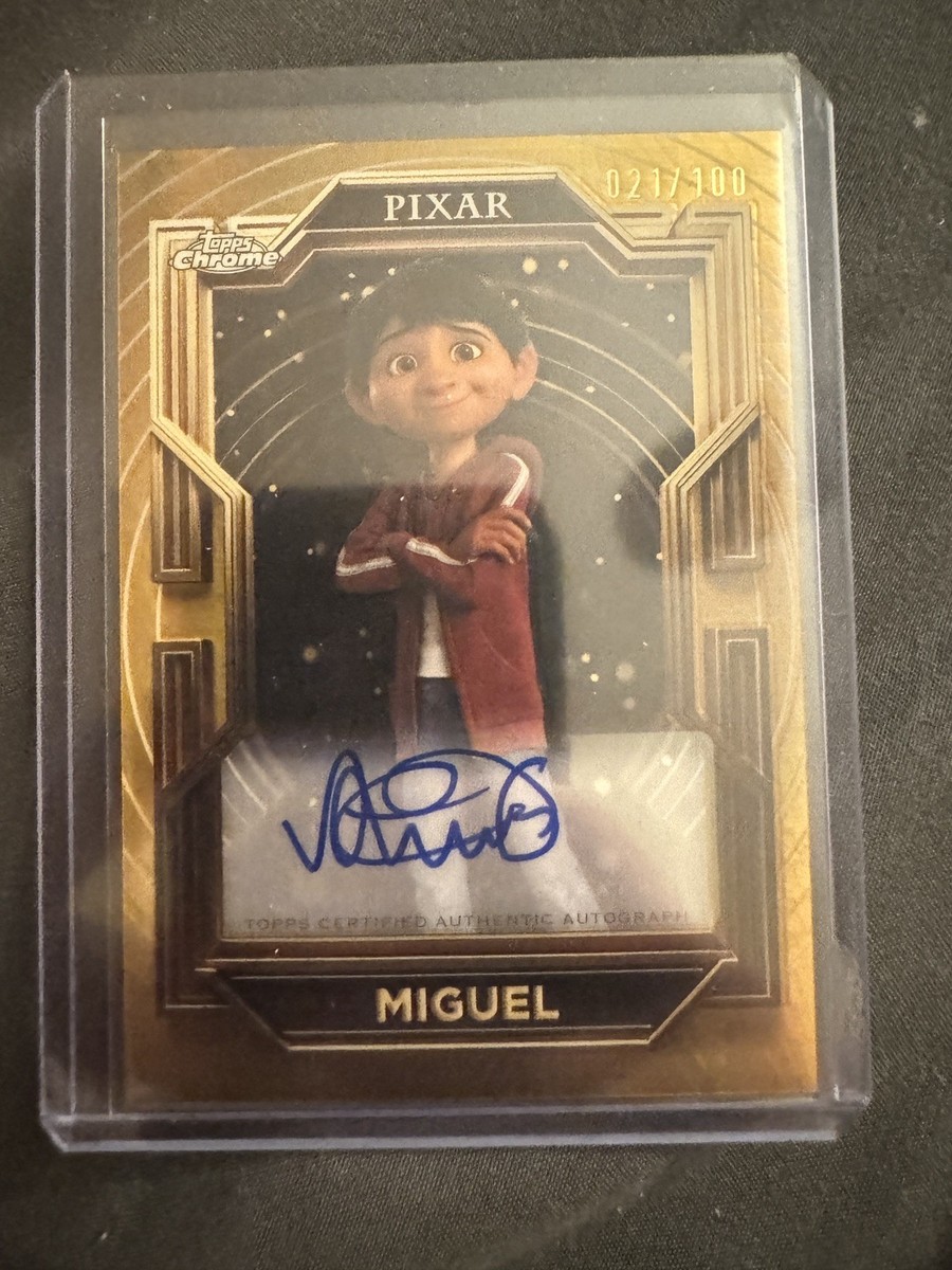 その他 Topps Pixar Gold Miguel Autograph 💎2025 TOPPS CHROME PIXAR GOLD GILDED AUTO PRISM /100 MIGUEL BY