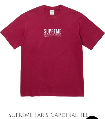 Tee shirt Supreme Paris Cardinal grand état 9/10 authentique envoi rapide ✅