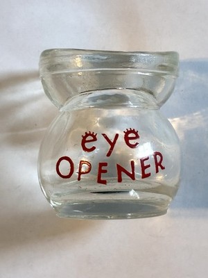Rare Vintage Glasco Eye Wash Cup With Applied Color Lettering
