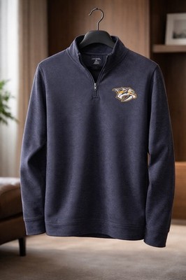 Antigua Nashville Predators 1/4 Zip Pullover Men s XL Navy NHL NWOT