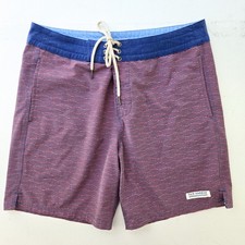 Fair Harbor Swim Trunks Mens 33 Red Blue Performance Board Shorts