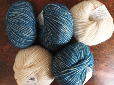 5 x 50 g COTTON-MERINO  Katia Konvolut aus 2 Farben Baumwolle/Merino