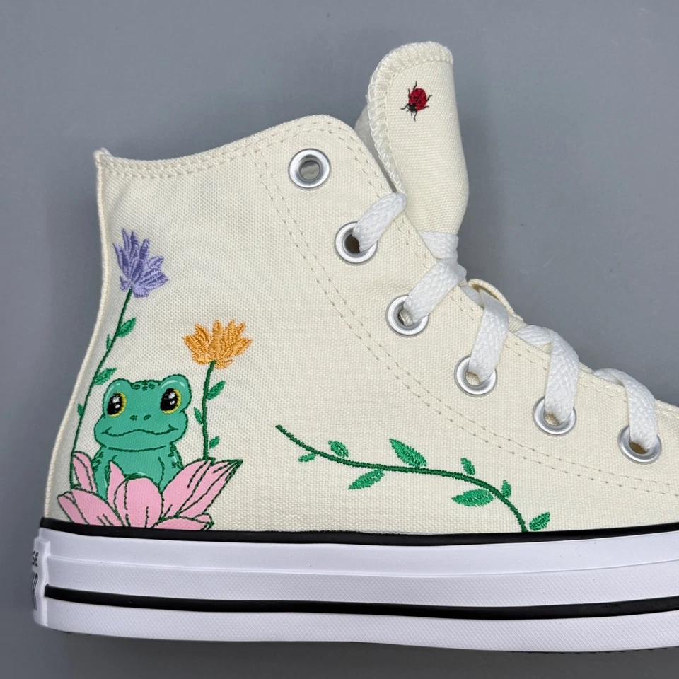 Zapatillas Converse Para Mujer 7 Bordadas Frog Lily Pad Agotadas A14866C Foto 2 de 4