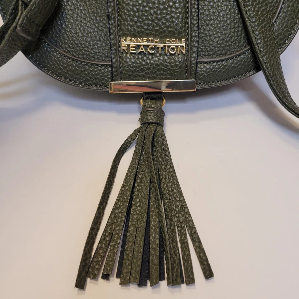 Kenneth Cole Reaction Dark Green Faux Leather Crossbody Shoulder Bag Purse  - Image 4 of 4