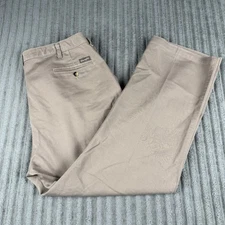 Wrangler Riata Khaki Pants Men's 40x30 Relaxed Fit Advanced Comfort Flat Front