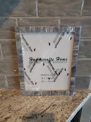 Handicrafts Home Picture Photo Frame Gray Mosaic Art HOLDS 8" X 10" image - Picture 4 of 4